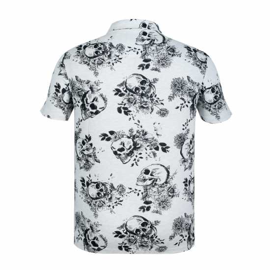 Firetrap Мъжка Блуза С Яка Aop Polo Shirt Mens Ecru Мъжки тениски с яка