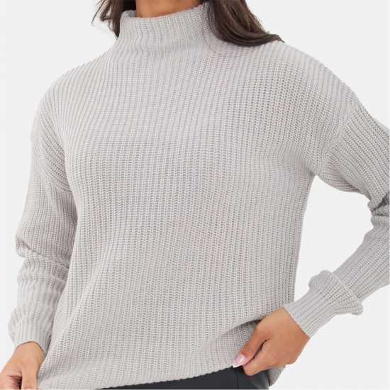 Плетен Пуловер I Saw It First High Neck Knit Jumper Сиво 
