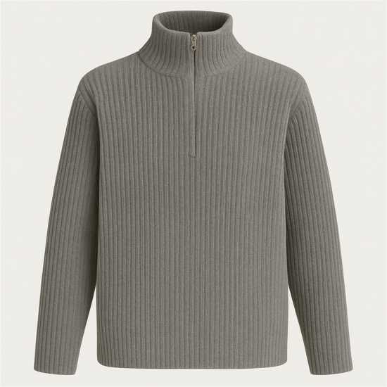 I Saw It First Zip Neck Jumper Grey I Saw It First Zip Neck Jumper Grey