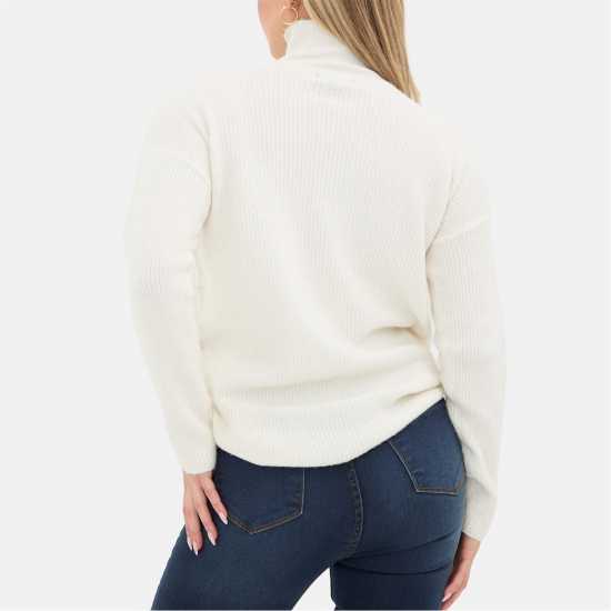 I Saw It First Zip Neck Jumper Cream I Saw It First Zip Neck Jumper Cream