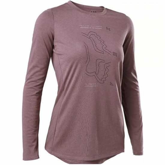 Fox Фланелка С Дълъг Ръкав Ranger Women Drirelease Long Sleeve Jersey Plum Perfect - Облекло за колоездене