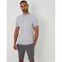 Threadbare Davenfield Knitted T-Shirt Светло сив марл 