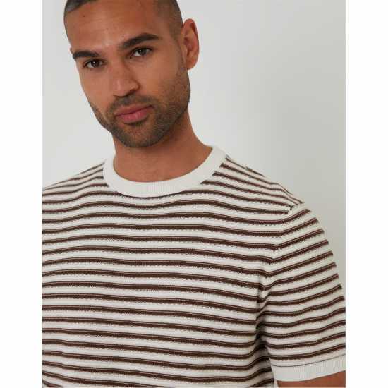 Threadbare Knitted T-Shirt Светло бежово Threadbare Knitted T-Shirt Светло бежово