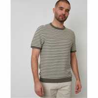 Threadbare Knitted T-Shirt Хаки 