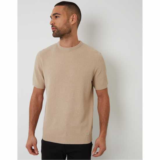 Threadbare Men's Welsh Knitted Top Бежово 