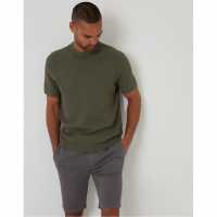 Threadbare Knitted T-Shirt Тъмно салвия 