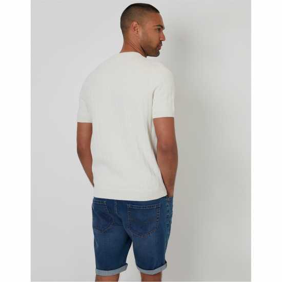 Threadbare Men's Knitted T-Shirt Светло бежово Threadbare Men's Knitted T-Shirt Светло бежово