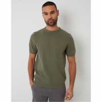 Threadbare Men's Knitted T-Shirt Тъмно салвия Threadbare Men's Knitted T-Shirt Тъмно салвия