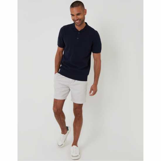 Threadbare Polo Alwin Knitted Top Морска синьо 