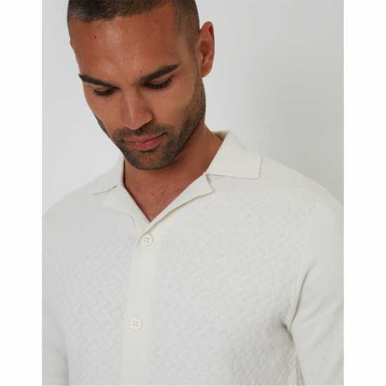 Threadbare Men's Tweedale Knitted T-Shirt Светло бежово 