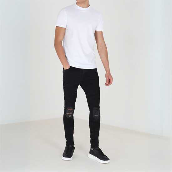 Brave Soul Wash Biker Jeans  