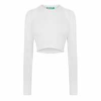 United Colors Of Benetton Knitted Long Sleeve Crop Top  