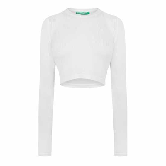 United Colors Of Benetton Knitted Long Sleeve Crop Top  Дамски суичъри и блузи с качулки
