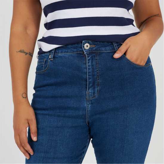 Brave Soul Womens Plus Size High Waisted Flared Jeans  
