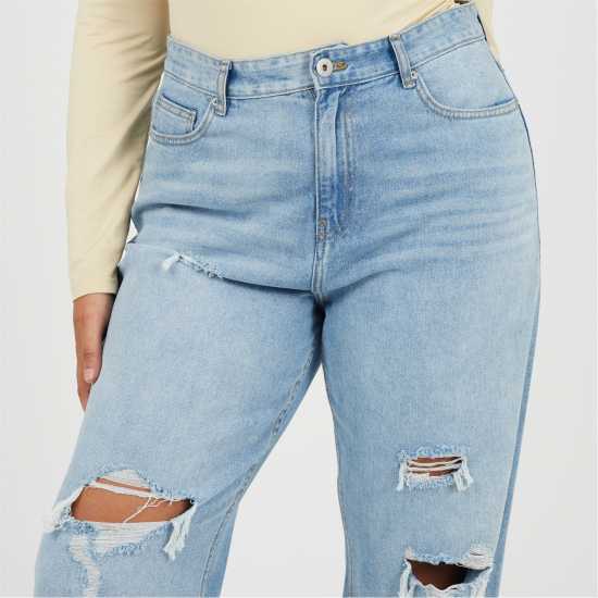 Brave Soul Womens Plus Size Wide Leg High Waist Distressed Jeans Brave Soul Womens Plus Size Wide Leg High Waist Distressed Jeans