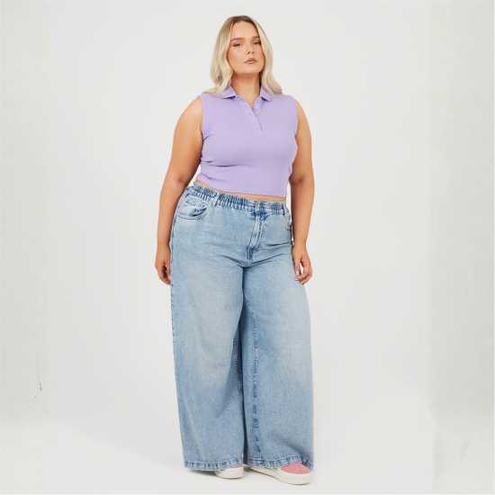 Brave Soul Womens Plus Size Vest With Collar And Buttons violet 