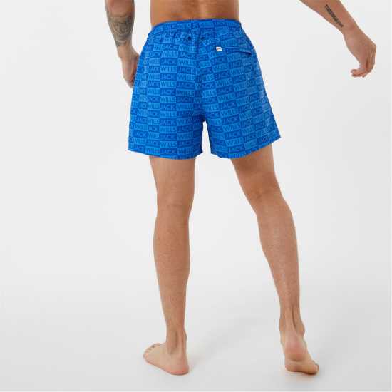 Jack Wills All Over Print Swim Shorts Cobalt Мъжки къси панталони