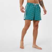 Jack Wills All Over Print Swim Shorts Oil Blue Мъжки къси панталони