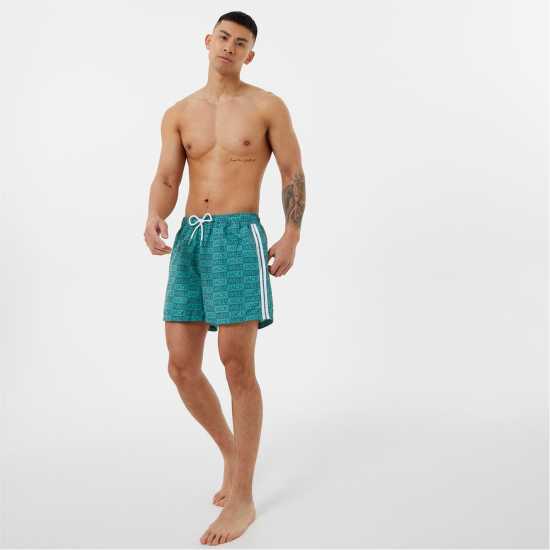 Jack Wills All Over Print Swim Shorts Oil Blue - Мъжки къси панталони
