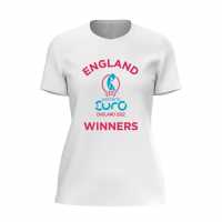 Uefa Тениска Official England Lionesses Euro 2022 Winners T Shirt Womens  Футболни отбори и стоки