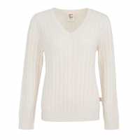 Soulcal Плетен Пуловер V Neck Knit Jumper Womens Крем Дамски пуловери и жилетки