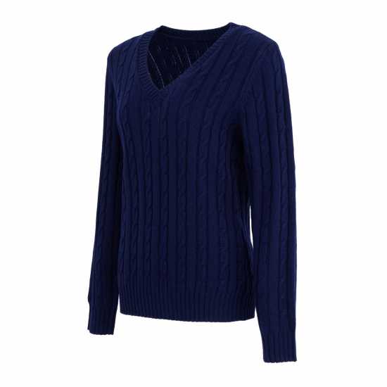 Soulcal Плетен Пуловер V Neck Knit Jumper Womens Морска синьо Дамски пуловери и жилетки