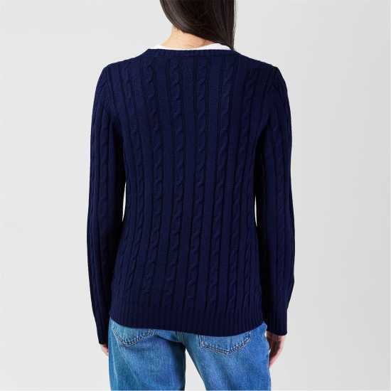 Soulcal Плетен Пуловер V Neck Knit Jumper Womens Морска синьо Дамски пуловери и жилетки