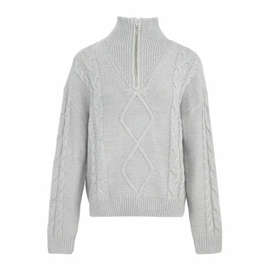 Soulcal Zip Cable Knit Top Womens  Дамски пуловери и жилетки