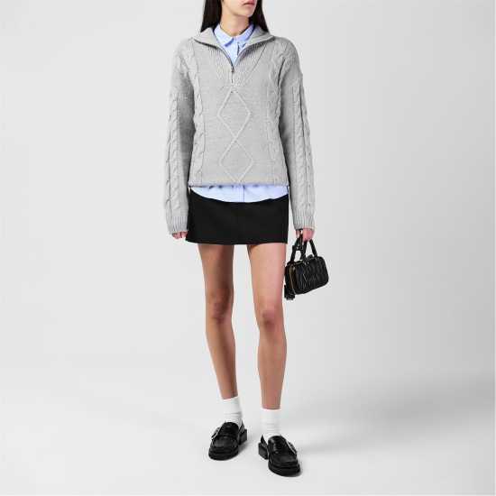 Soulcal Zip Cable Knit Top Womens  Дамски пуловери и жилетки