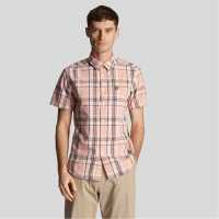 Lyle And Scott Linen Check Short Sleeve Shirt  
