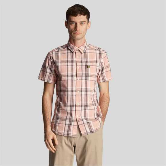 Lyle And Scott Linen Check Short Sleeve Shirt  