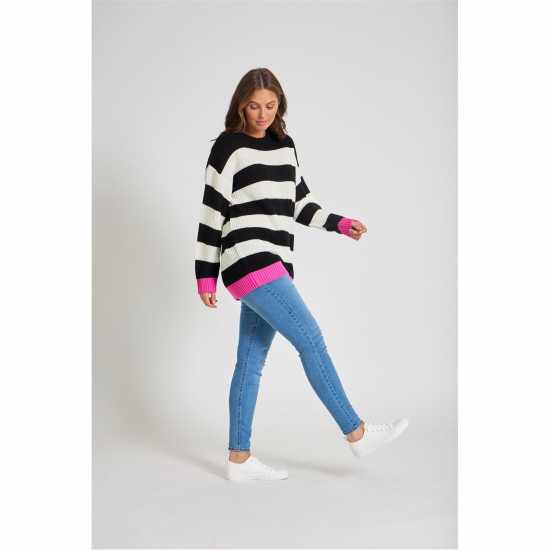 Дамски пуловери и жилетки Be You Stripe Jumper Рае/Черно Be You Stripe Jumper Рае/Черно Дамски пуловери и жилетки