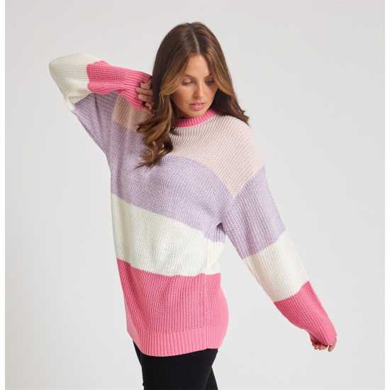 Дамски пуловери и жилетки Be You Stripe Jumper Ивица/Лилаво Be You Stripe Jumper Ивица/Лилаво Дамски пуловери и жилетки