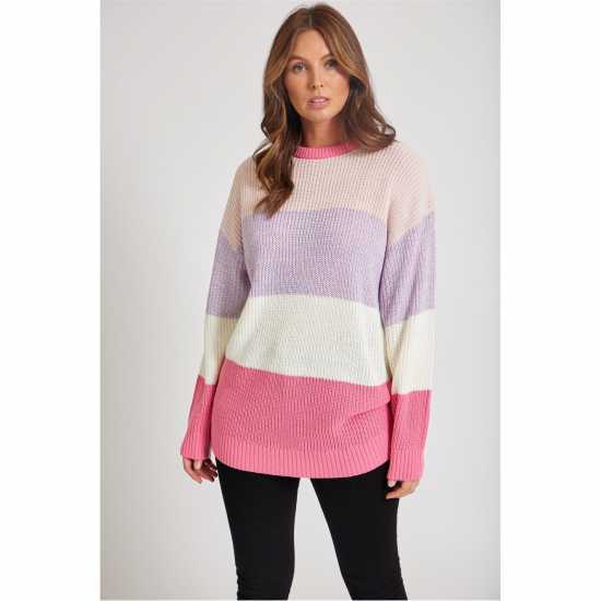 Дамски пуловери и жилетки Be You Stripe Jumper Ивица/Лилаво Be You Stripe Jumper Ивица/Лилаво Дамски пуловери и жилетки