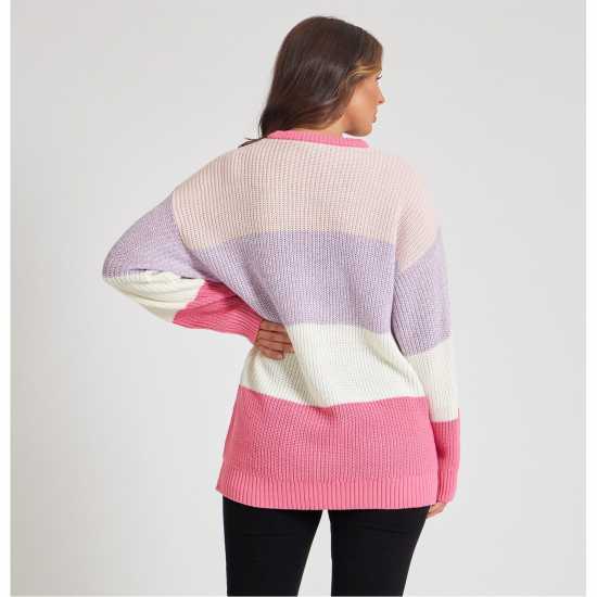 Дамски пуловери и жилетки Be You Stripe Jumper Ивица/Лилаво Be You Stripe Jumper Ивица/Лилаво Дамски пуловери и жилетки
