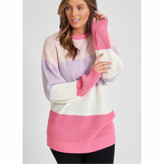 Дамски пуловери и жилетки Be You Stripe Jumper Ивица/Лилаво Be You Stripe Jumper Ивица/Лилаво Дамски пуловери и жилетки