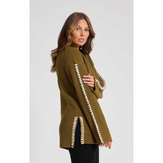 Дамски пуловери и жилетки Be You Contrast Stitch Jumper Womens Хаки Be You Contrast Stitch Jumper Womens Хаки Дамски пуловери и жилетки