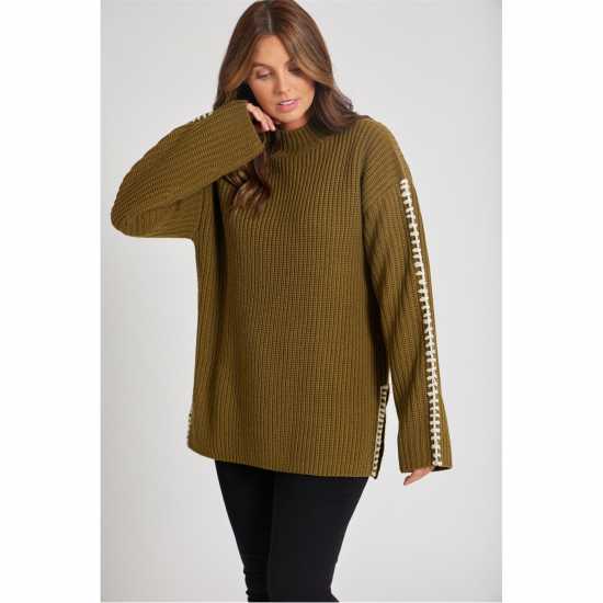 Дамски пуловери и жилетки Be You Contrast Stitch Jumper Womens Хаки Be You Contrast Stitch Jumper Womens Хаки Дамски пуловери и жилетки