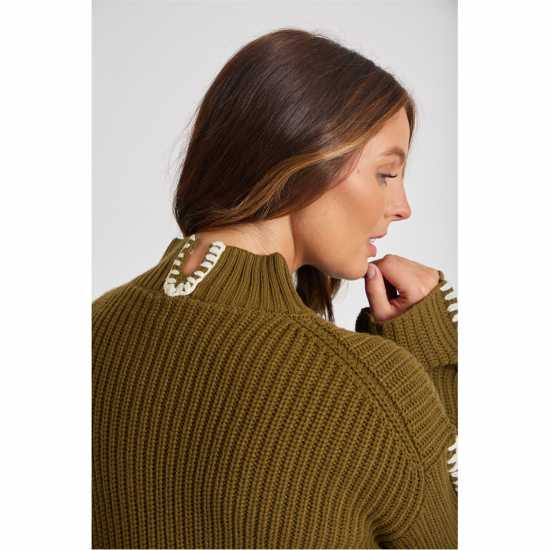 Дамски пуловери и жилетки Be You Contrast Stitch Jumper Womens Хаки Be You Contrast Stitch Jumper Womens Хаки Дамски пуловери и жилетки