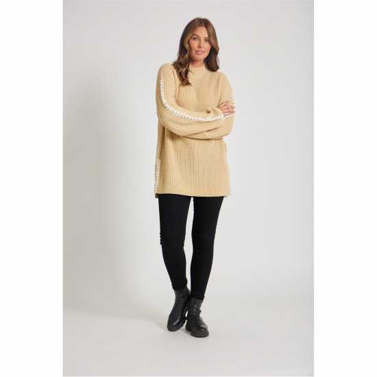 Дамски пуловери и жилетки Be You Contrast Stitch Jumper Womens Бежово Be You Contrast Stitch Jumper Womens Бежово Дамски пуловери и жилетки