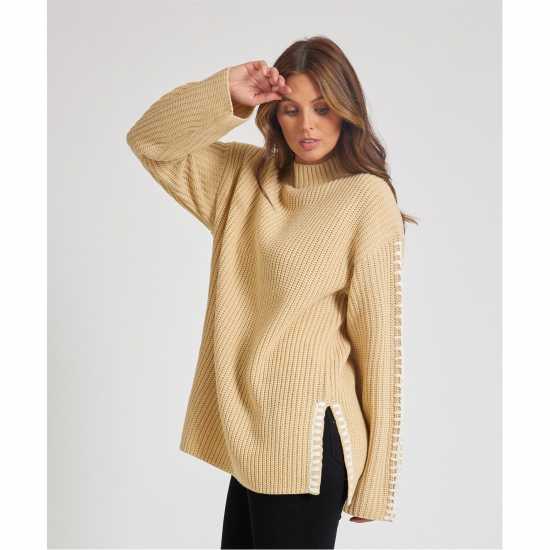 Дамски пуловери и жилетки Be You Contrast Stitch Jumper Womens Бежово Be You Contrast Stitch Jumper Womens Бежово Дамски пуловери и жилетки