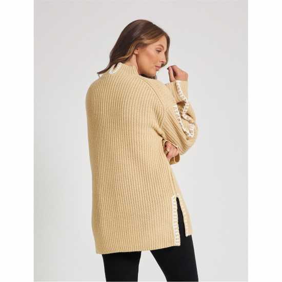 Дамски пуловери и жилетки Be You Contrast Stitch Jumper Womens Бежово Be You Contrast Stitch Jumper Womens Бежово Дамски пуловери и жилетки