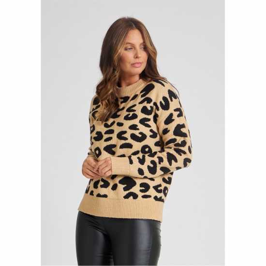Дамски пуловери и жилетки Be You Leopard Print Jumper Womens Be You Leopard Print Jumper Womens Дамски пуловери и жилетки