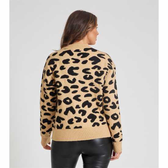 Дамски пуловери и жилетки Be You Leopard Print Jumper Womens Be You Leopard Print Jumper Womens Дамски пуловери и жилетки