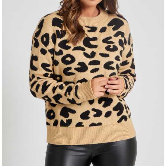 Дамски пуловери и жилетки Be You Leopard Print Jumper Womens Be You Leopard Print Jumper Womens Дамски пуловери и жилетки