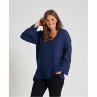 Блуза С Обло Деколте Women's Button Sleeve Crew Neck Jumper Блуза С Обло Деколте Women's Button Sleeve Crew Neck Jumper