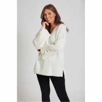 Блуза С Обло Деколте Button Sleeve Crew Neck Jumper  