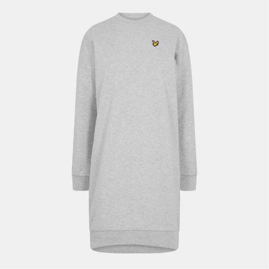 Lyle And Scott Women's Hoodie Dress Light Grey Marl Lyle And Scott Women's Hoodie Dress Light Grey Marl