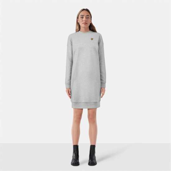 Lyle And Scott Women's Hoodie Dress Light Grey Marl Lyle And Scott Women's Hoodie Dress Light Grey Marl