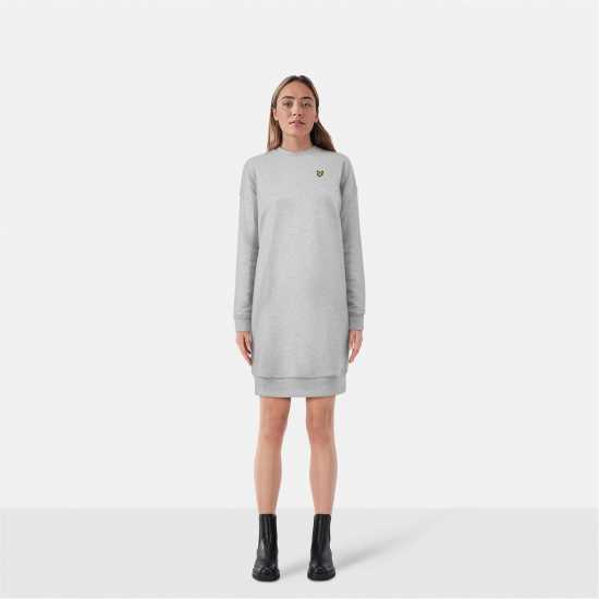 Lyle And Scott Women's Hoodie Dress Light Grey Marl Lyle And Scott Women's Hoodie Dress Light Grey Marl